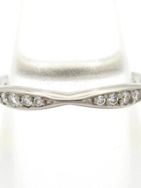 CHANEL Camellia Collection Half Eternity Ring J10835 Pt950 Diamond Ring